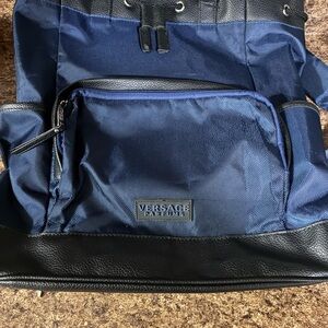 Navy and Black Versace parfums Backpack